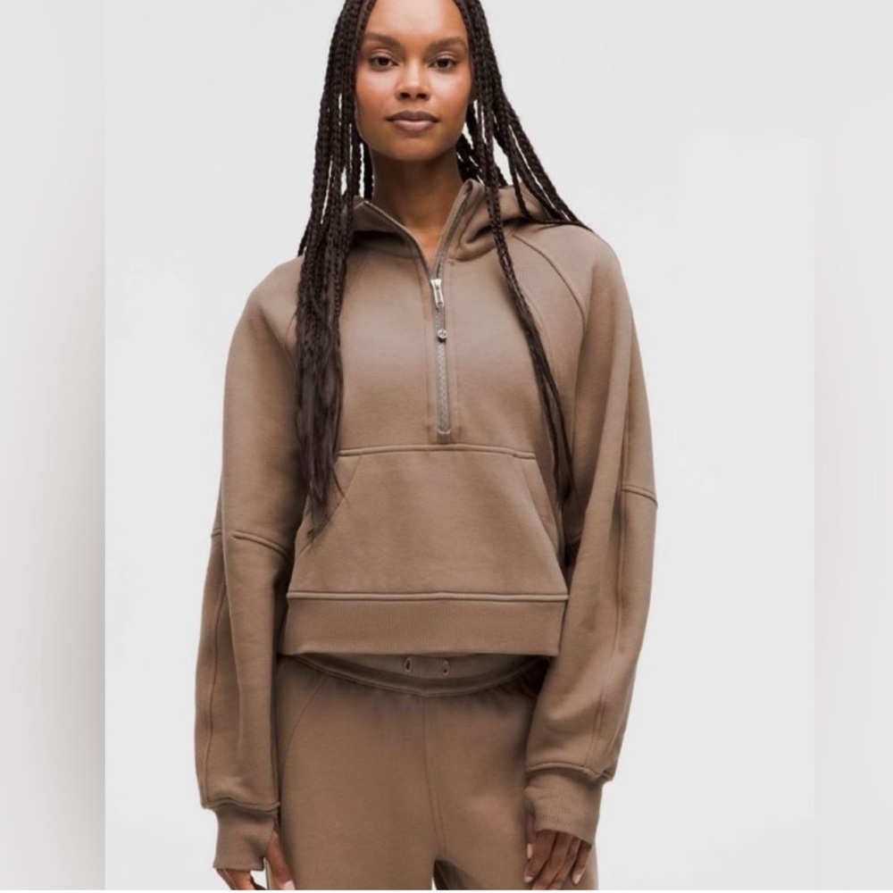 EUC lululemon scuba hoodie m/l in taupetastic